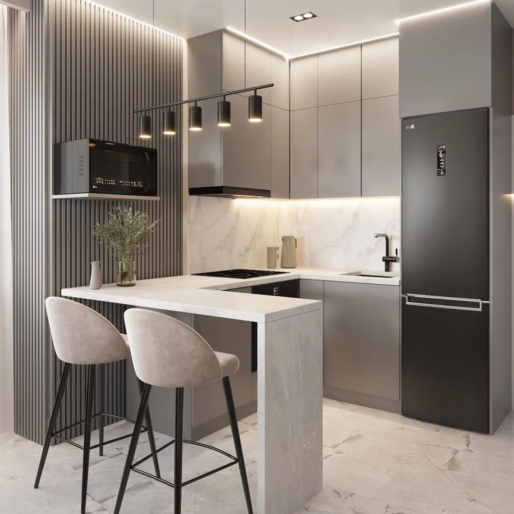 Revestimiento Gris en Cocina