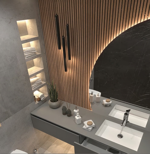 Revestimiento Incienso en Baño